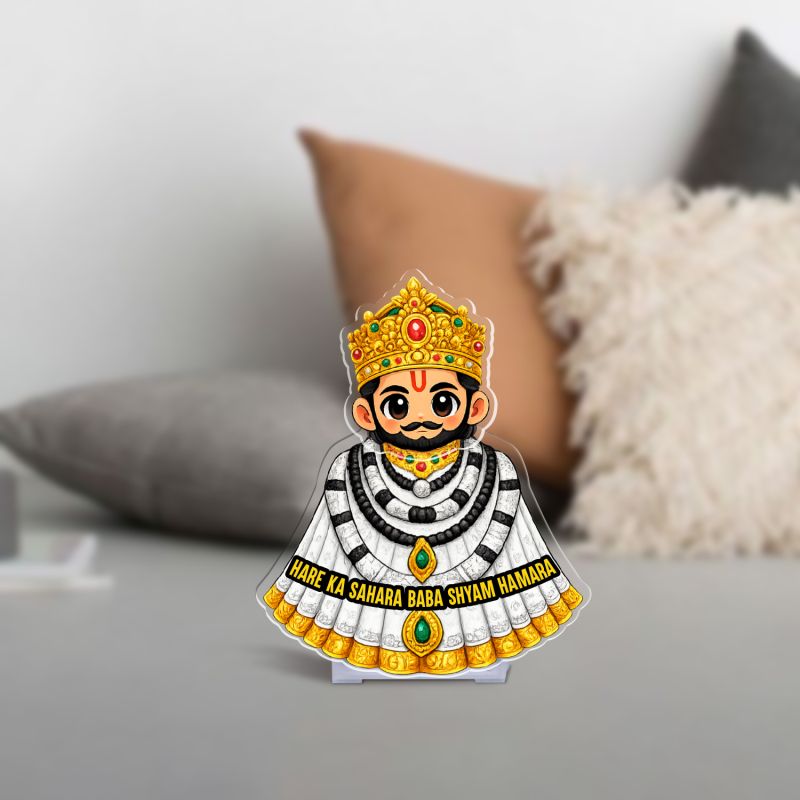 Khatu Shyam Bobblehead Battery Powered with Moving Head Feature Home Temple, Office Desk Spiritual God Idol Vaastu Pooja Decor Gift for Devotees